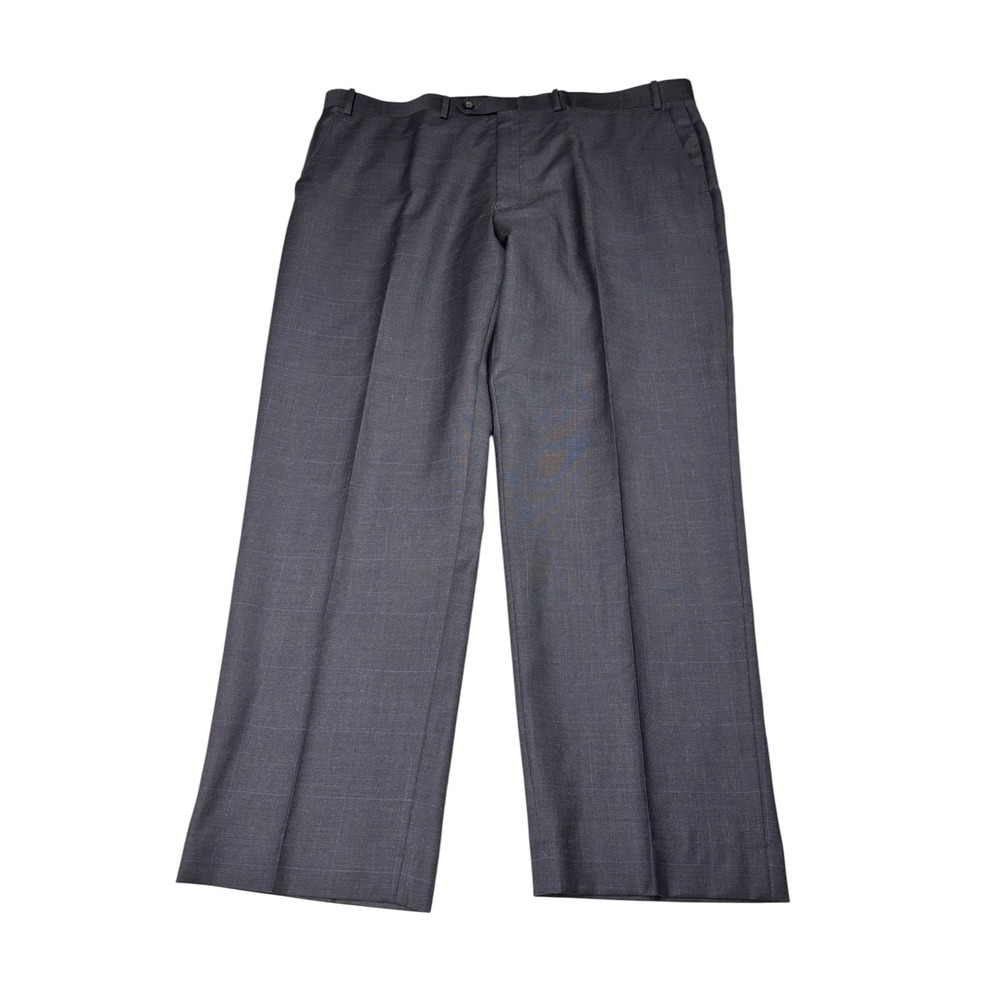 VTG Lauren Ralph Lauren Mens 42x29 Blue‎ Windowpane Plaid 100% Wool Dress Pants
